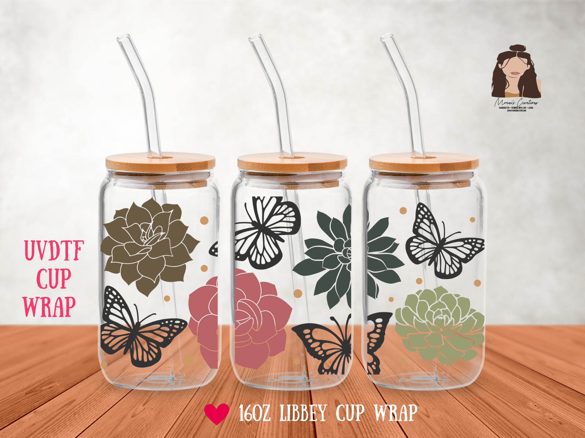 Cactus Butterfly UVDTF 16oz Cup Wrap